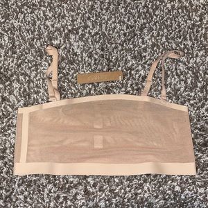 SKIMS Sculpt Bandeau Women Small Ochre Brown Sheer Stretch Bra BR-BND-0254 NWT